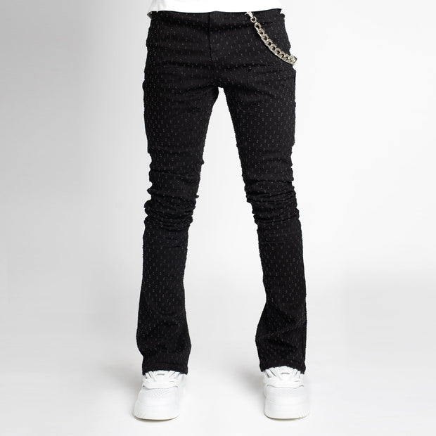 Casual street stacked denim trousers