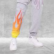 Retro casual fashion flame trousers