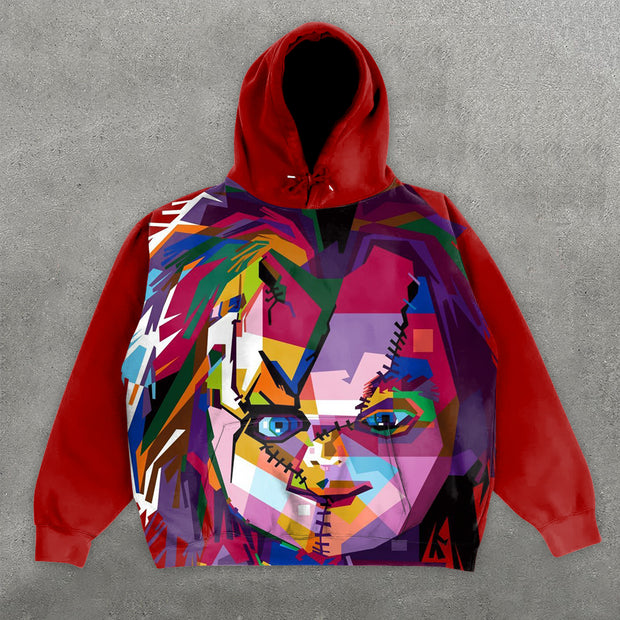 Fashionable personalized printed pattern loose hoodie