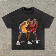 Retro Hip Hop Basketball Print T-Shirt