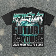 Future World Casual Street Print T-shirt