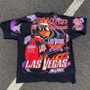 Street Style Racing Print Short Sleeve T-Shirt