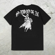 Horse Slogan Graphic Print Short Sleeve T-Shirt