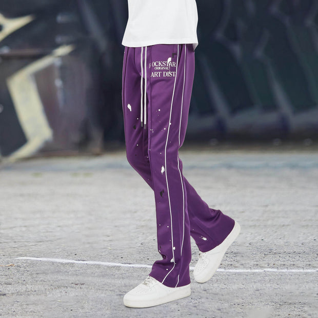 Fashionable casual splash ink printed trousers