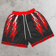 Flame fashion print basketball shorts