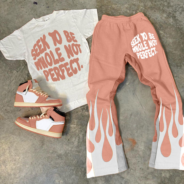 Seek To Be Whole Not Perfect Print Two-Piece Set