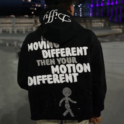 Motion different puff printing cotton street hoodie