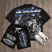 Hellstar Kids Print T-Shirt Shorts Two-Piece Set