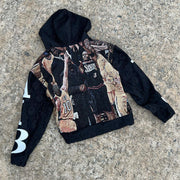 Casual street sports tapestry patchwork hoodie