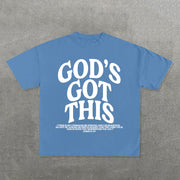 God's Got This Letter Print Short Sleeve T-Shirt