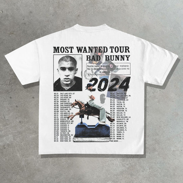 Rap Star Printed Bad Bunny T-shirt