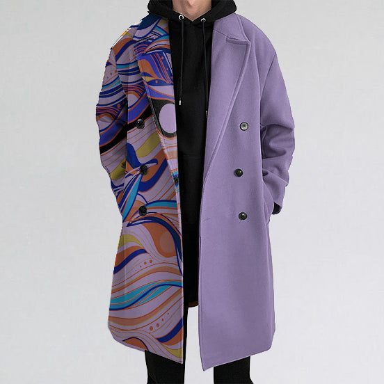 Casual art graffiti noble luxury long coat coat