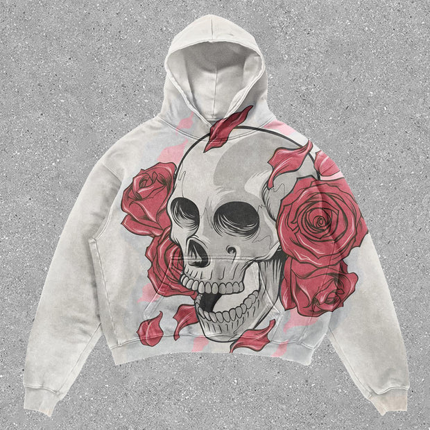 Casual personalized skull print hoodie