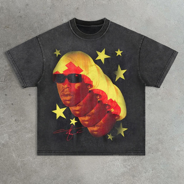 Rap music festival printed T-shirt