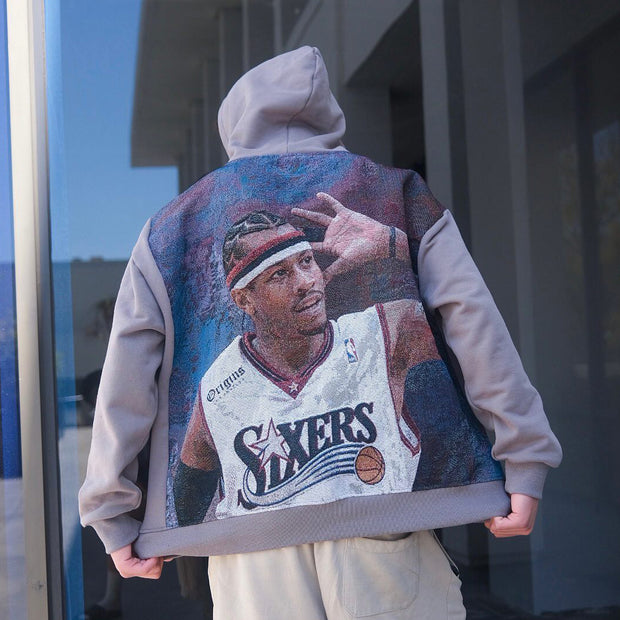 Trendy casual retro basketball hoodie