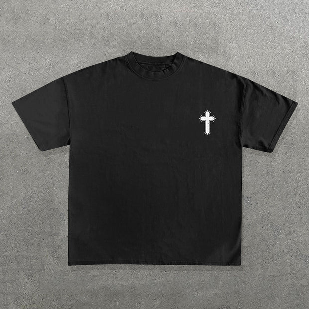 Choose Faith Over Worry Print Short Sleeve T-Shirt