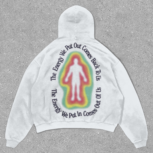Stylish printed graphic preppy hoodie