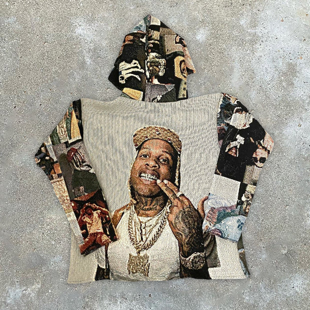 street hip hop graphic tapestry hoodie