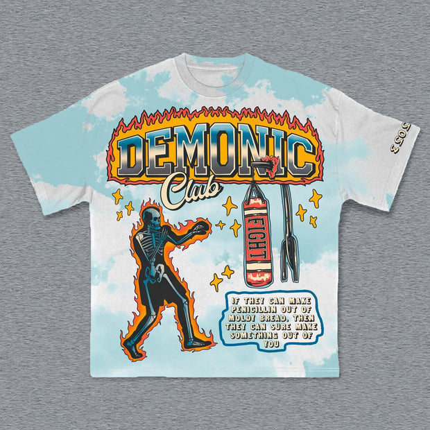 Demonic Print Short Sleeve T-Shirt