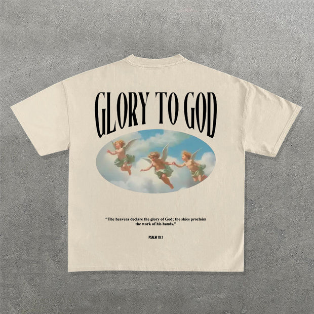 Glory To God Print Short Sleeve T-Shirt