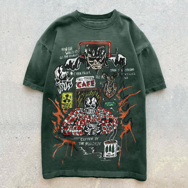 Guys Punk Print Short Sleeve T-Shirt