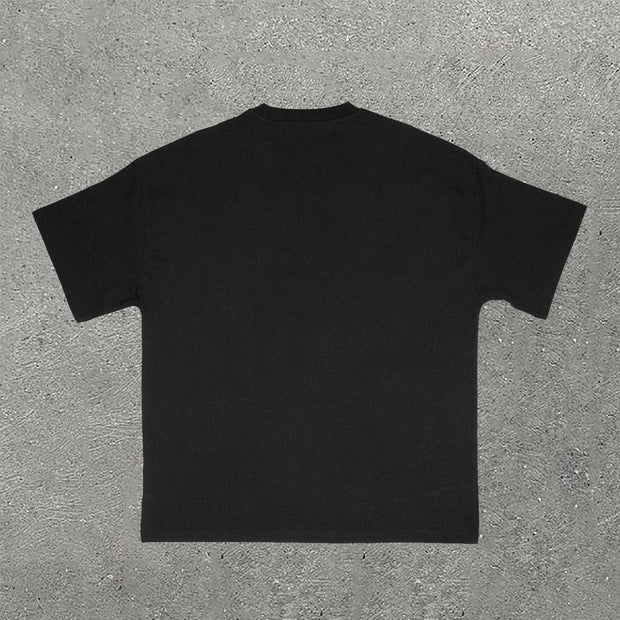 Palms & letter Print Short Sleeve T-Shirt