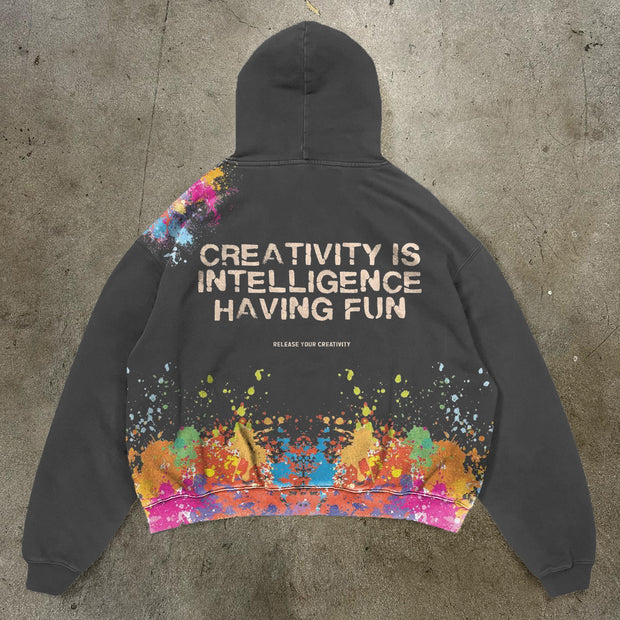 Release Your Creativity Print Long Sleeve Hoodies