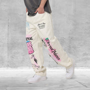 Retro street style graffiti trousers jeans