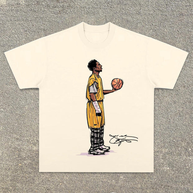 Retro hip-hop trendy basketball T-shirt