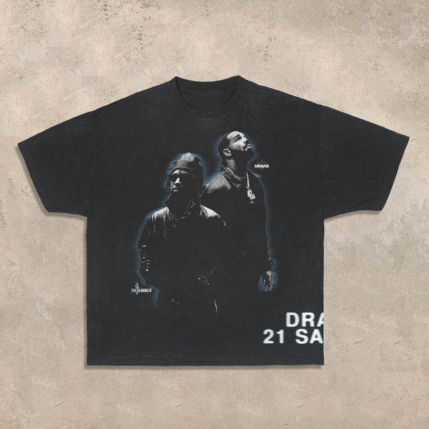 Hip-hop rap star printed T-shirt