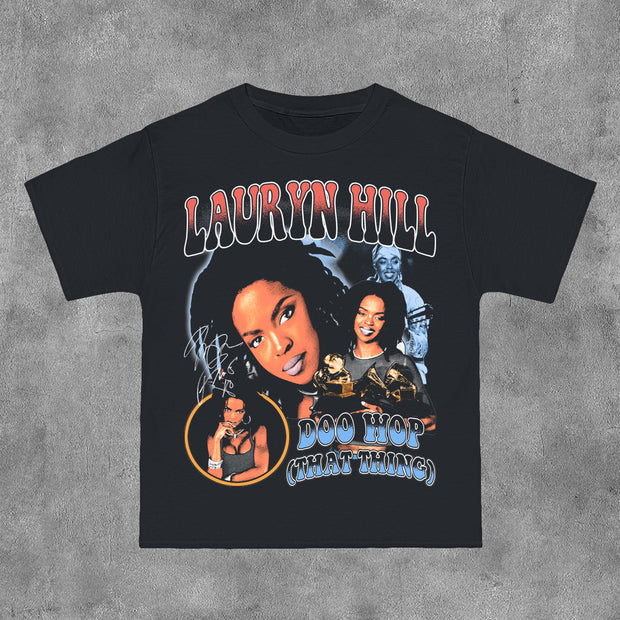 Lauryn Hill Vintage Print Short Sleeve T-Shirt