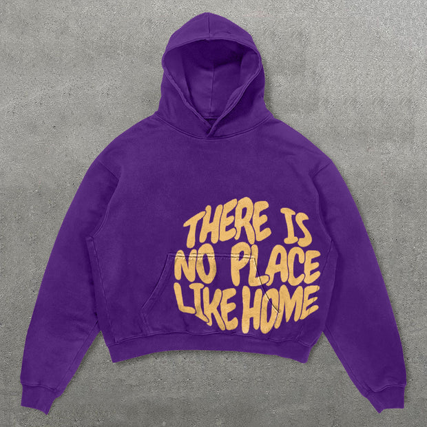 There Is No Place Like Home Print Long Sleeve Hoodie
