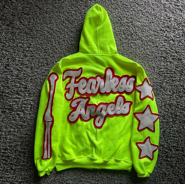 Casual personality star full zip hoodie