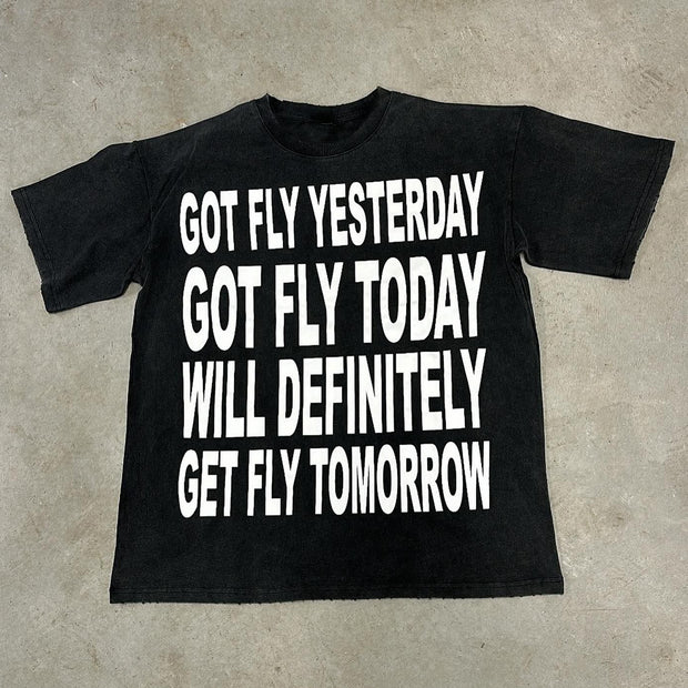 Got Fly Print Short Sleeve T-shirt