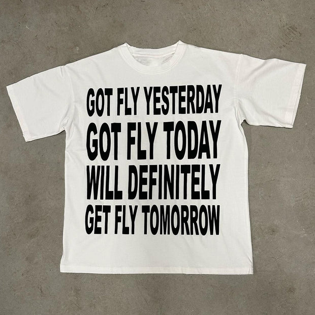 Got Fly Print Short Sleeve T-shirt