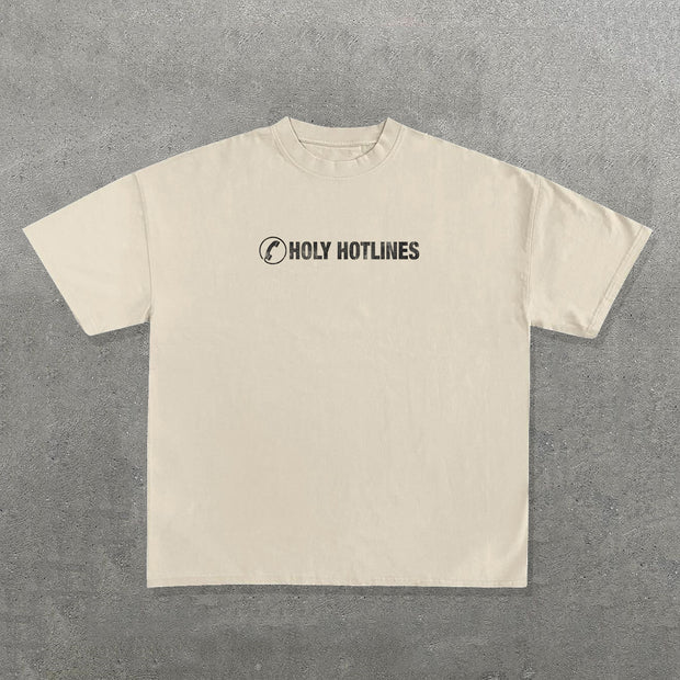 Holy Hotlines Print Short Sleeve T-shirt