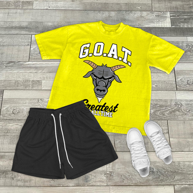 Casual statement goat print T-shirt set