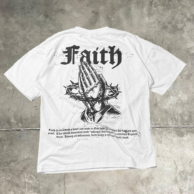 Faith Pray Print Short Sleeve T-Shirt