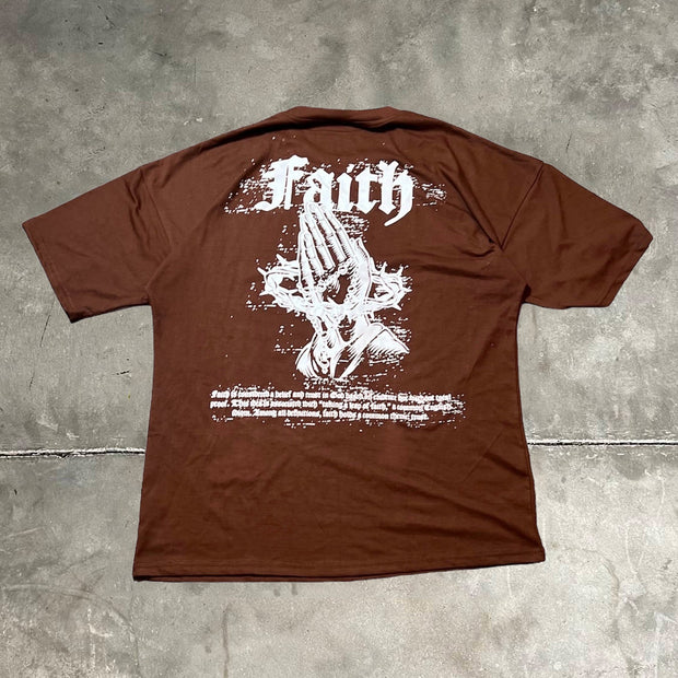 Faith Pray Print Short Sleeve T-Shirt