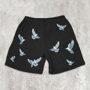 Casual pigeon faith print shorts