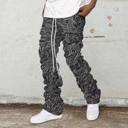 Trendy hip-hop printed pile pants