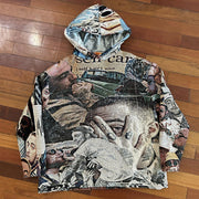 Rap Company Casual Street Tapestry Stand Hoodie