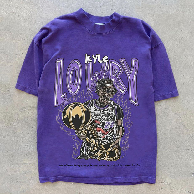 Sleek Preppy Print Skull T-Shirt