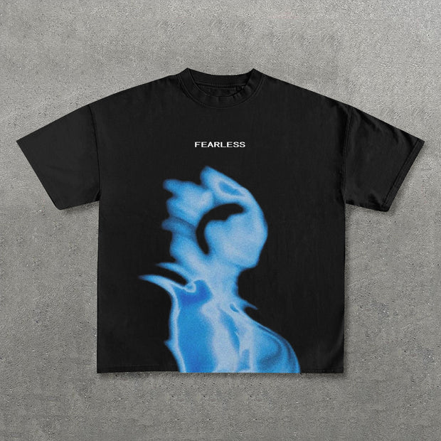 Fearless Shadow Print Short Sleeve T-Shirt
