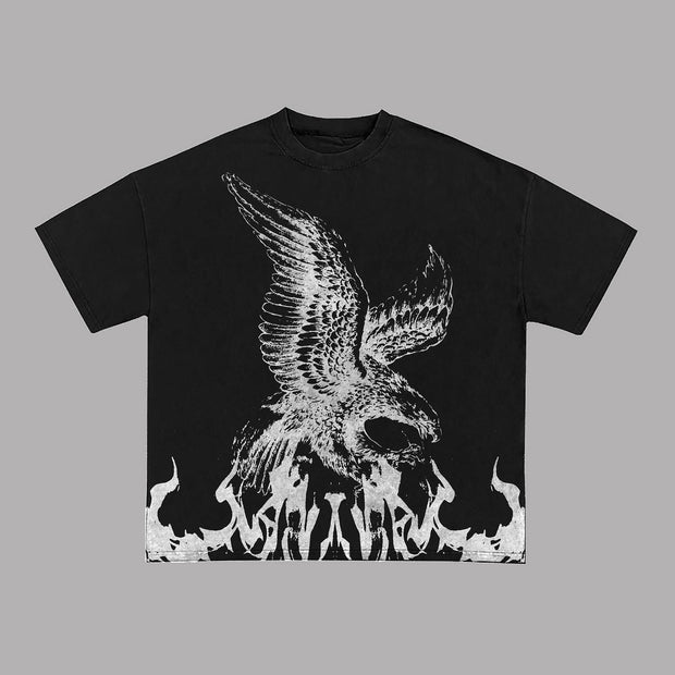 Eagle Flame Print Short Sleeve T-Shirt