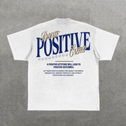 Radiate Positive Energy Letters Print Short Sleeve T-Shirt