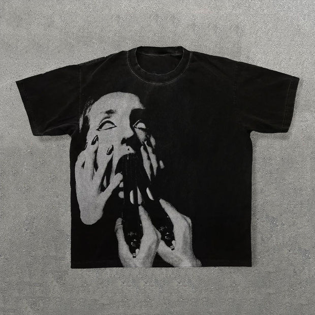 Scary Print Short Sleeve T-Shirt