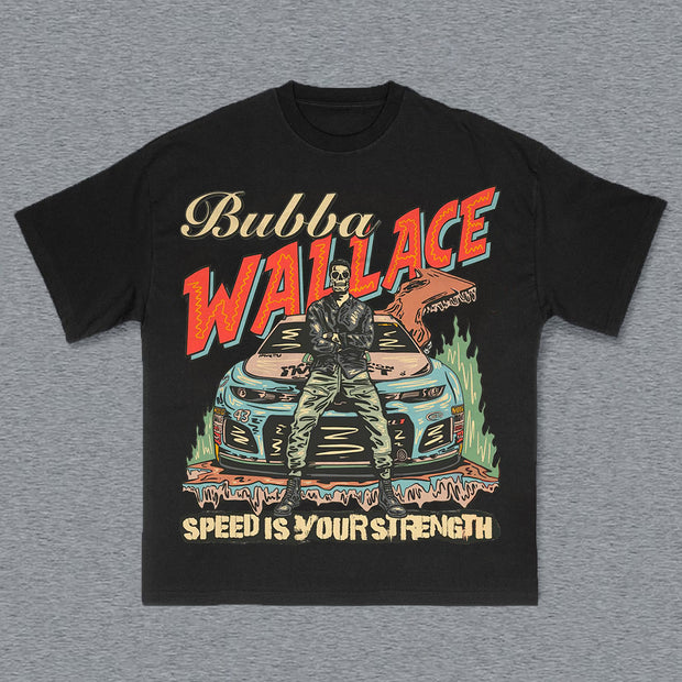 Car & Racer Print Short Sleeve T-Shirt