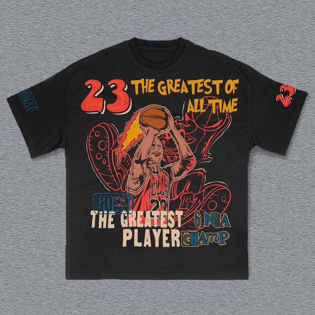 No. 23 Basketball Player Print Short Sleeve T-Shirt