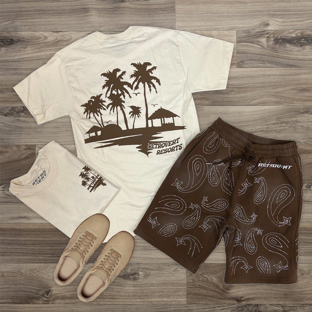Coconut Tree Leisure Vacation Two-Piece Set